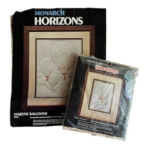 Lot VTG Monarch Horizons Candlewicking Kit Hot Air Majestic Balloons Take Alongs